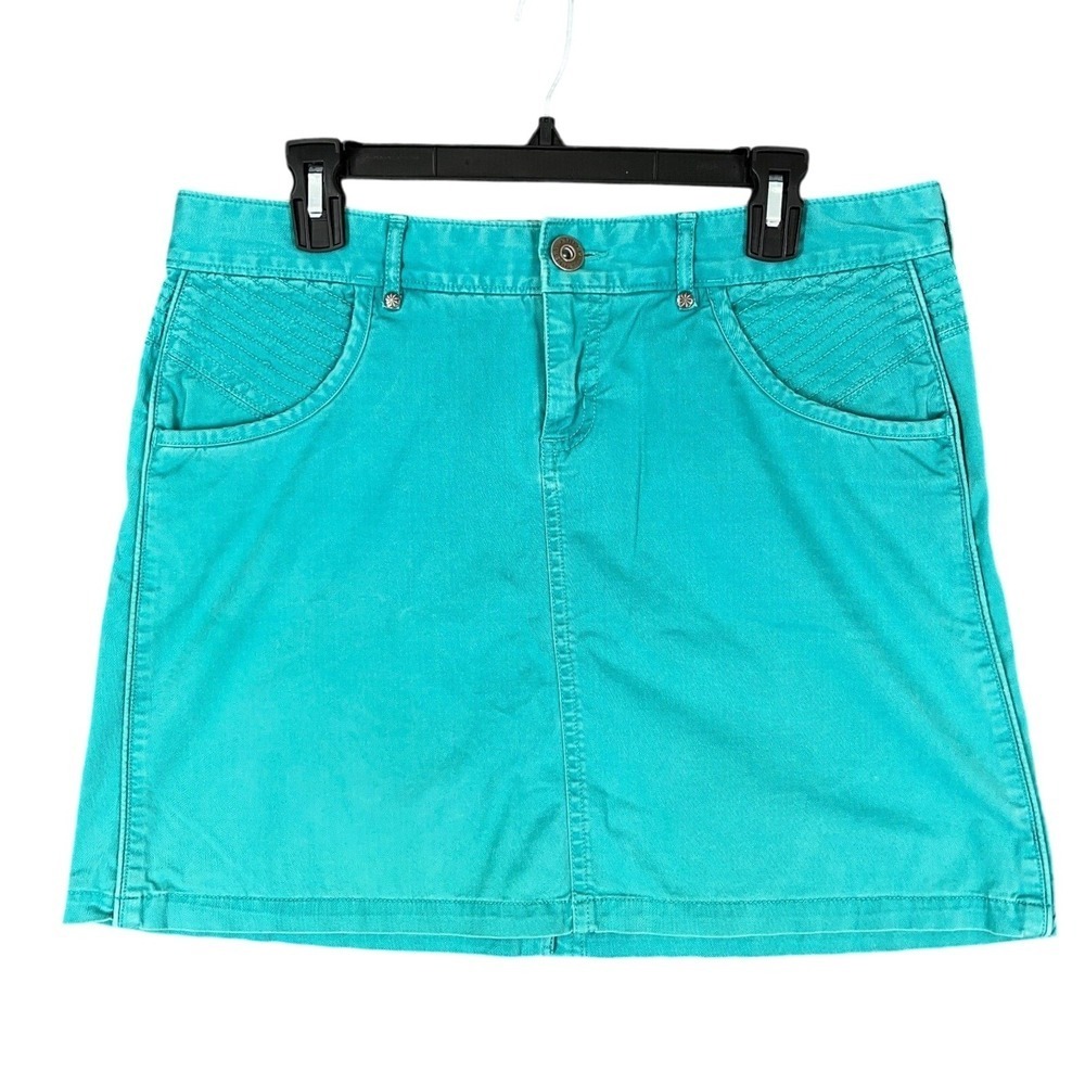 Athleta FUJI GREEN KALEIDOSCOPE SKIRT Women 10 A Line Drawstring Athletic Travel